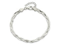 FJC Finejewelers 925 Sterling Silver Link 3-strd Braided 7in with 1in ext. Bracelet 8 Inches x 4.5 mm
