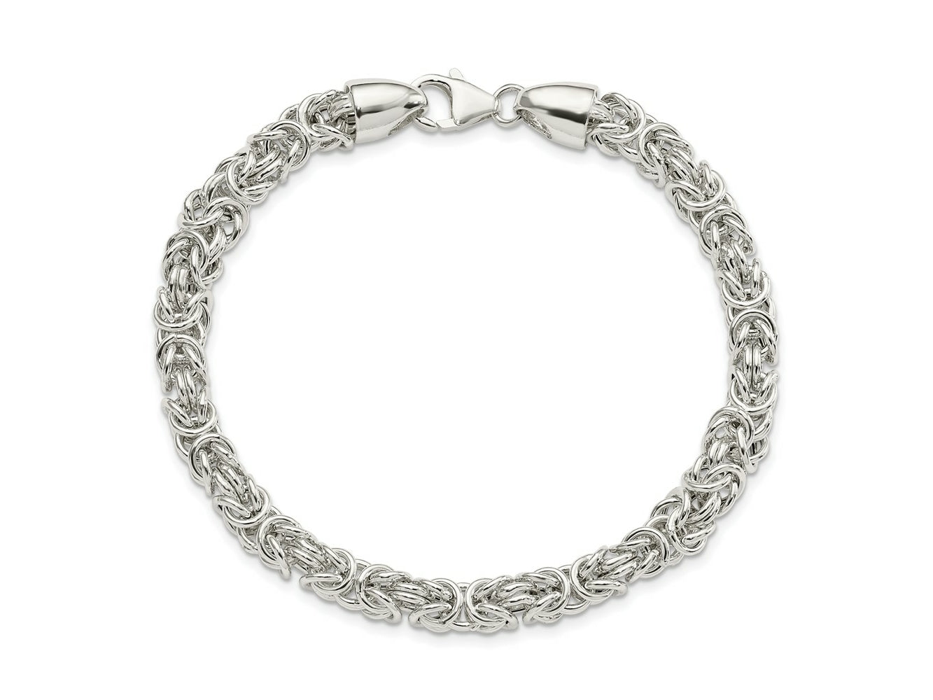 FJC Finejewelers 925 Sterling Silver Polished Byzantine 8.5 inch Bracelet 8.5 Inches x 6.11 mm