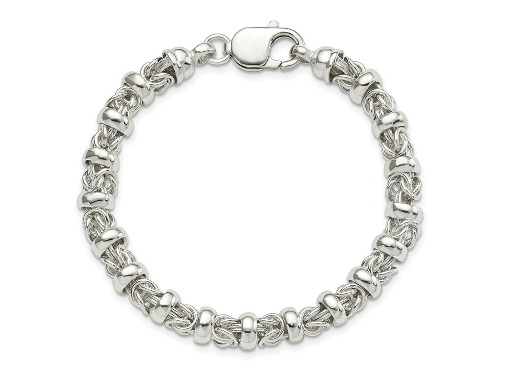 FJC Finejewelers 925 Sterling Silver Fancy Byzantine Bracelet 7.5 Inches x 7.3 mm