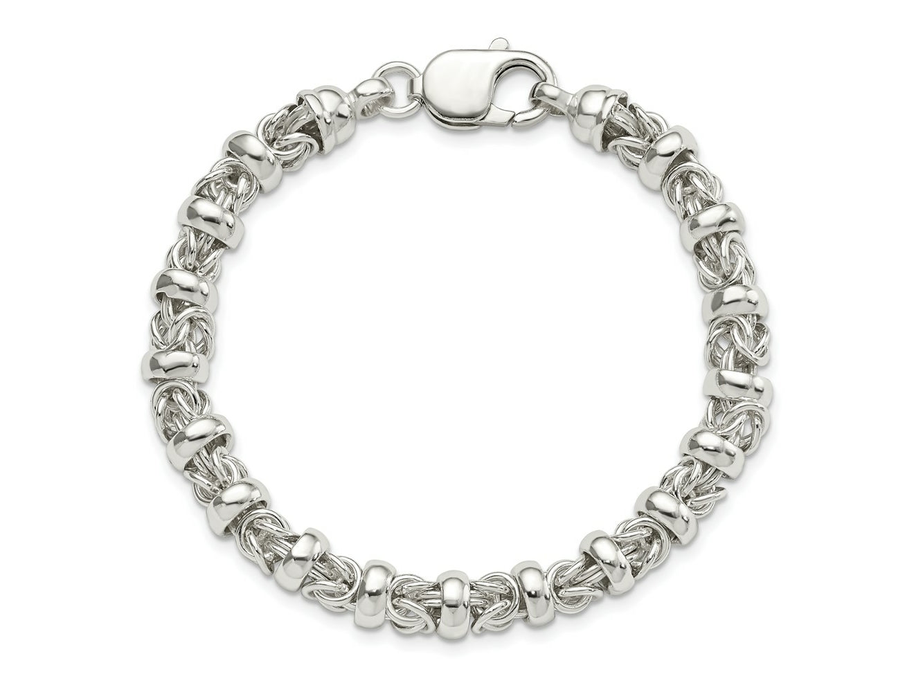 FJC Finejewelers 925 Sterling Silver Fancy Byzantine Bracelet 7.5 Inches x 7.3 mm