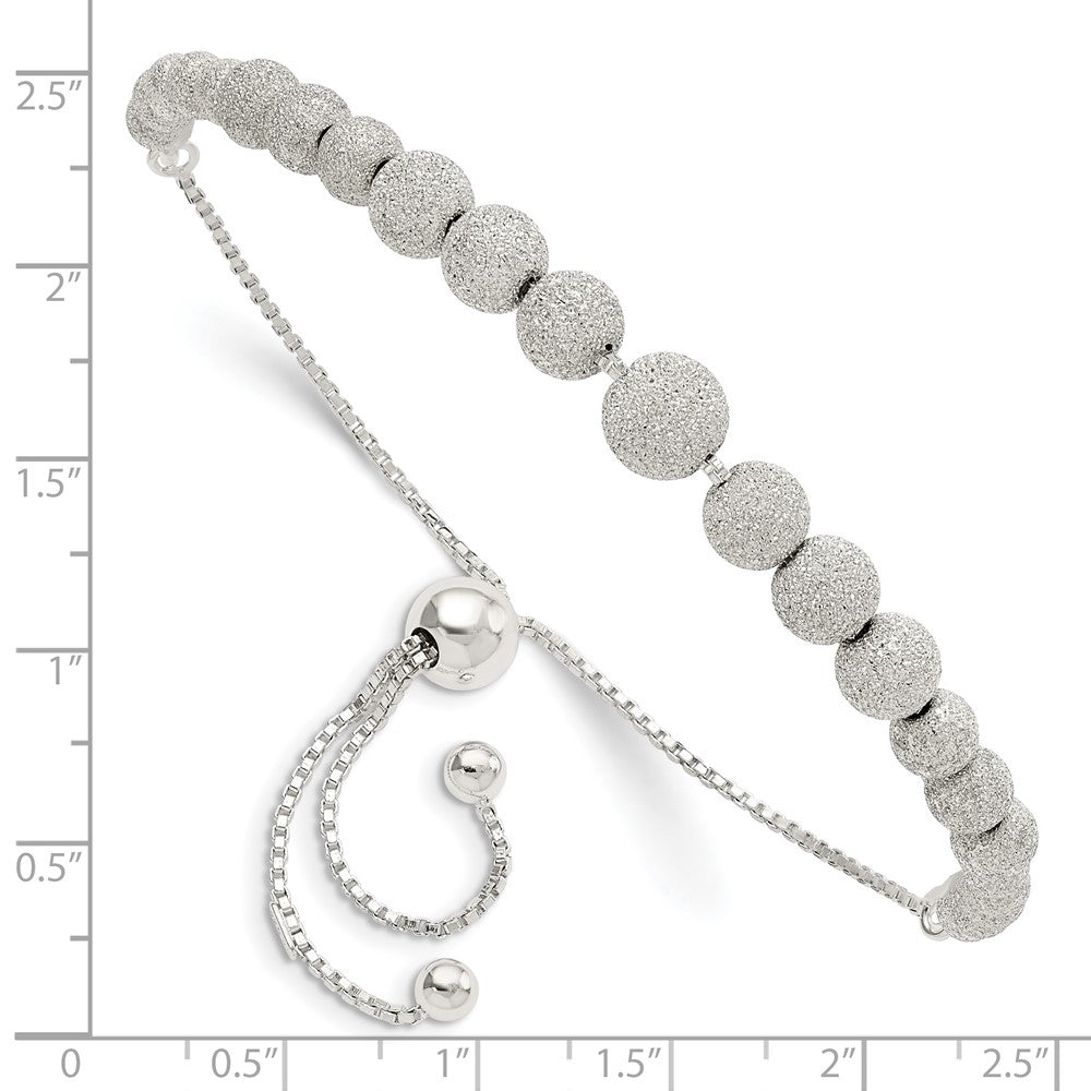 FJC Finejewelers 925 Sterling Silver Adjustable and Stretch and Wrap and Lasered Beaded Adjustable Bracelet 6.78 mm
