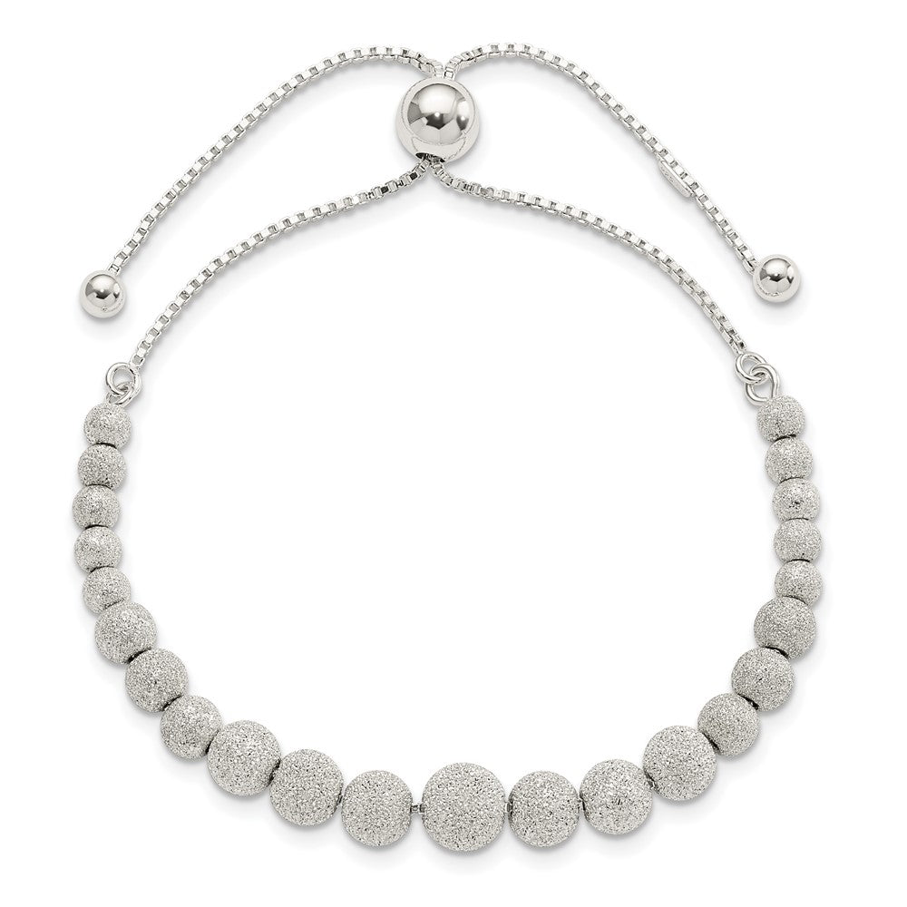 FJC Finejewelers 925 Sterling Silver Adjustable and Stretch and Wrap and Lasered Beaded Adjustable Bracelet 6.78 mm