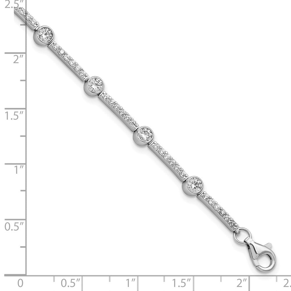 FJC Finejewelers 925 Sterling Silver CZ Bracelet  Polished CZ 7 inch with 1.5in ext. Bracelet 7 Inches
