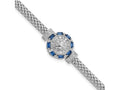 FJC Finejewelers 925 Sterling Silver Polished Blue and White CZ Bracelet 7 Inches x 19.35 mm