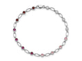 FJC Finejewelers 925 Sterling Silver Rhodium Plated Polished Red Pink Clear CZ Bracelet 7.25 Inches