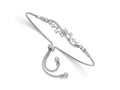 FJC Finejewelers 925 Sterling Silver Polished Rhodium Plated CZ Adjustable Bracelet 45.45 mm