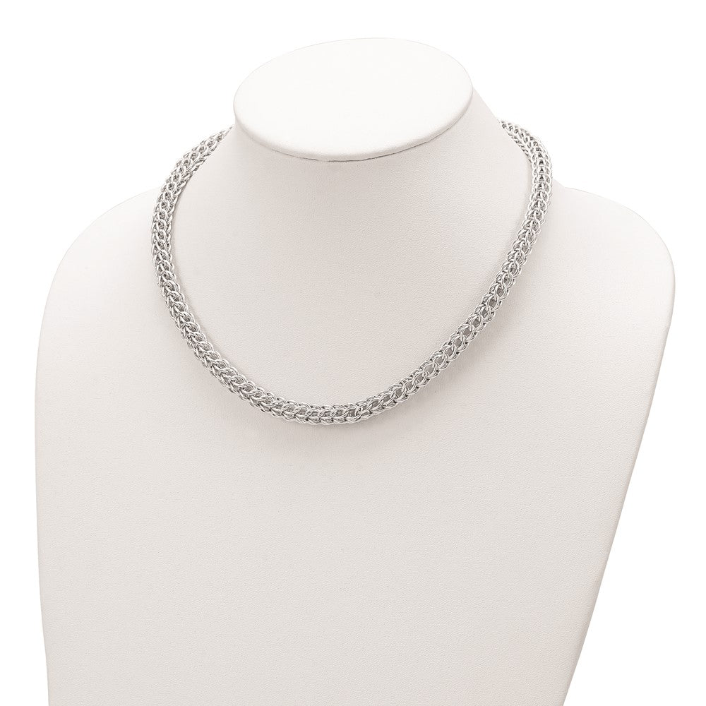 FJC Finejewelers 925 Sterling Silver Polished Fancy Circle Link 18.5in Necklace 18 Inches x 7 mm