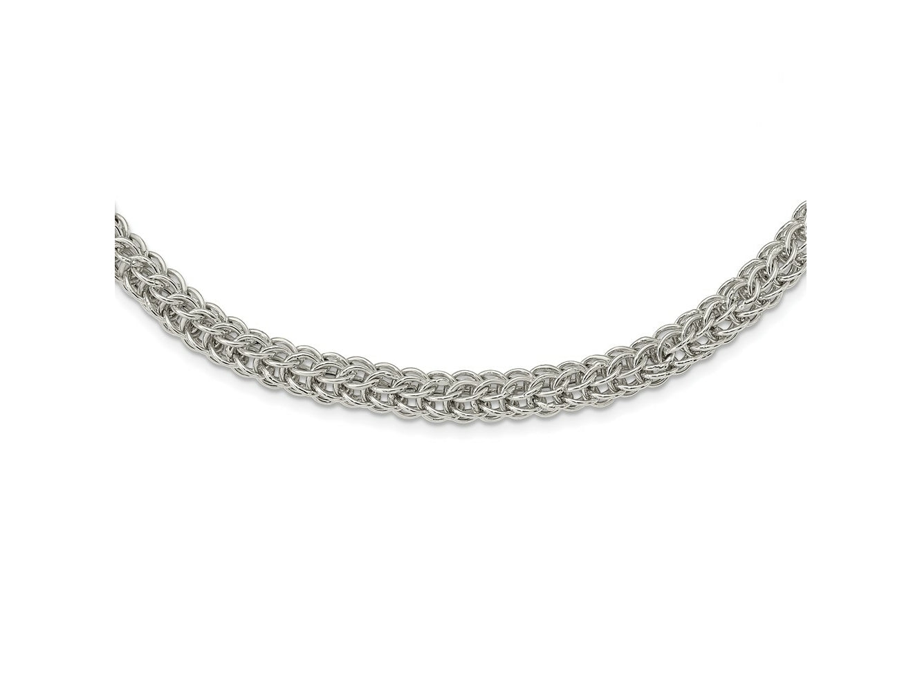 FJC Finejewelers 925 Sterling Silver Polished Fancy Circle Link 18.5in Necklace 18 Inches x 7 mm