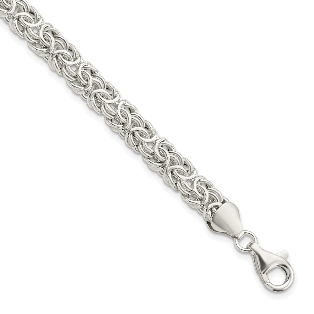 FJC Finejewelers 925 Sterling Silver Fancy Polished Byzantine Link Bracelet 7.5 Inches x 6.67 mm