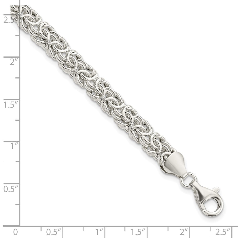 FJC Finejewelers 925 Sterling Silver Fancy Polished Byzantine Link Bracelet 7.5 Inches x 6.67 mm