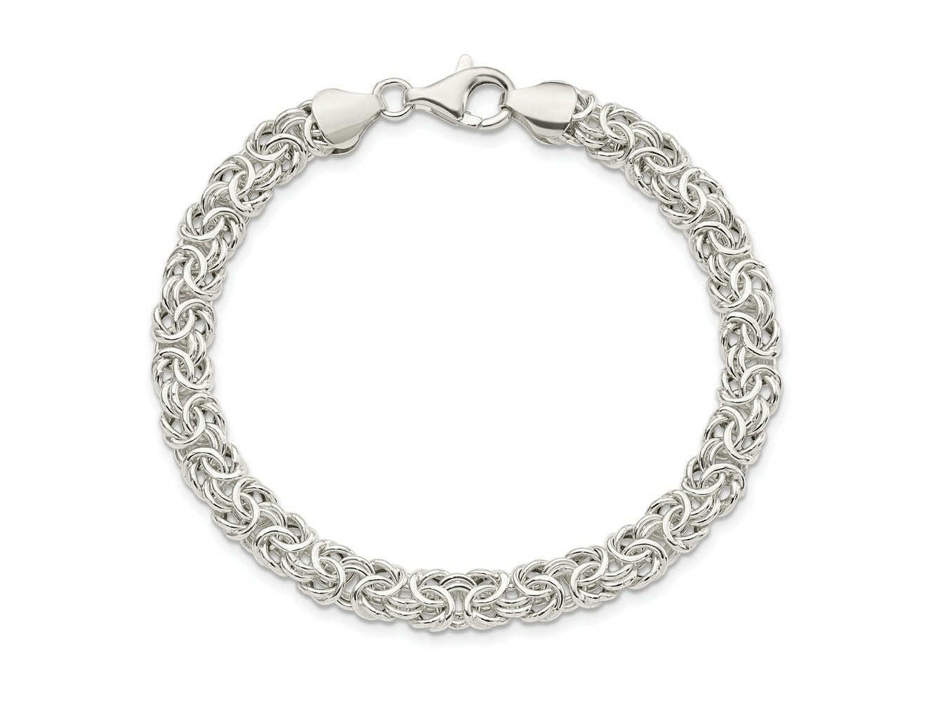FJC Finejewelers 925 Sterling Silver Fancy Polished Byzantine Link Bracelet 7.5 Inches x 6.67 mm