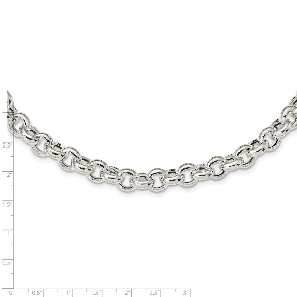 FJC Finejewelers 925 Sterling Silver Rolo Polished Fancy Link Necklace 24 Inches x 10 mm