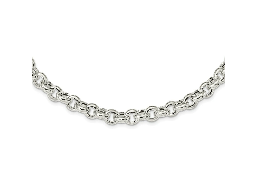 FJC Finejewelers 925 Sterling Silver Rolo Polished Fancy Link Necklace 24 Inches x 10 mm