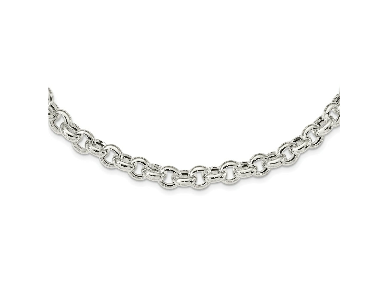 FJC Finejewelers 925 Sterling Silver Rolo Polished Fancy Link Necklace 24 Inches x 10 mm