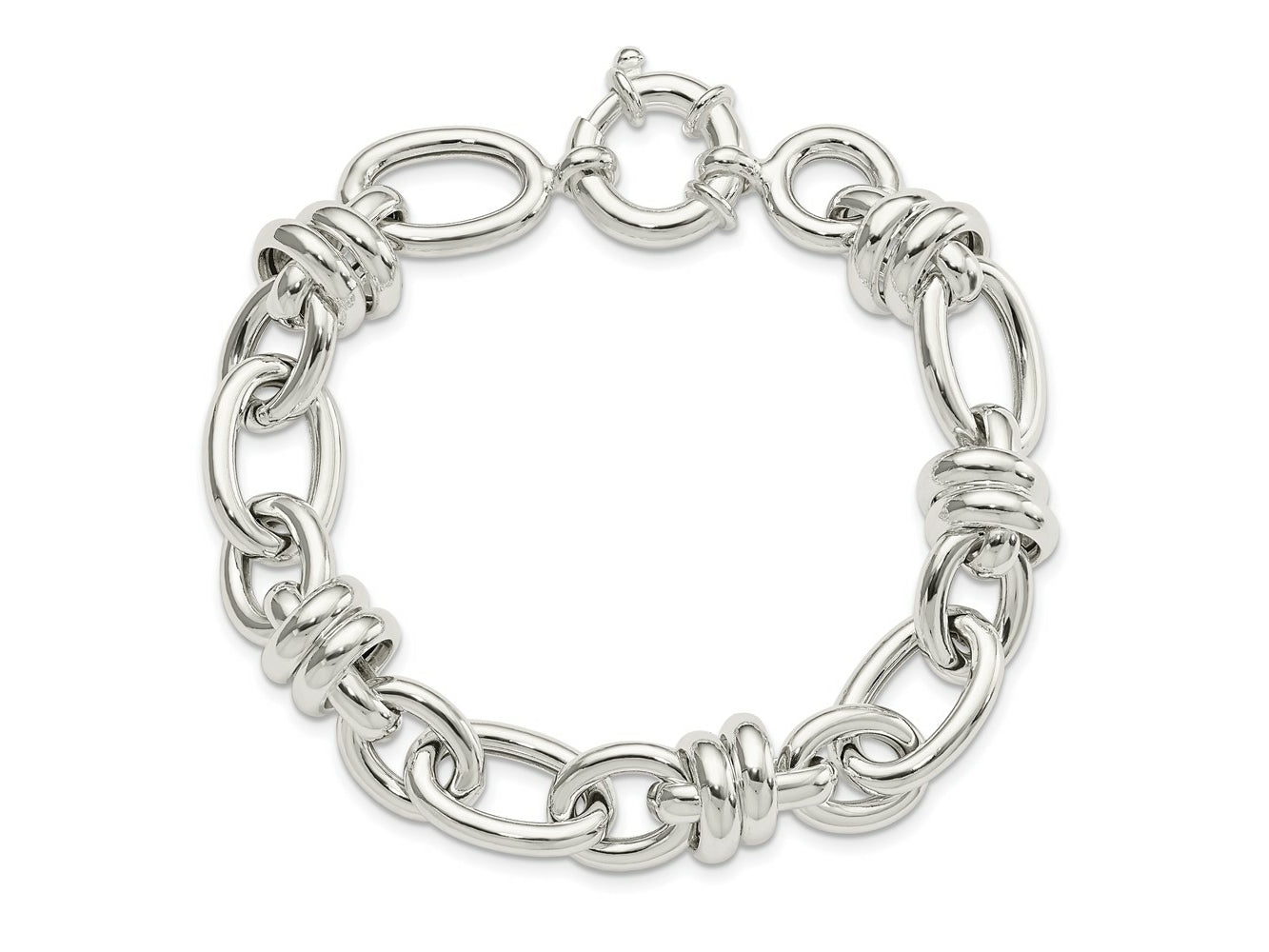 FJC Finejewelers 925 Sterling Silver Polished Fancy Link Bracelet 8.5 Inches x 13.42 mm