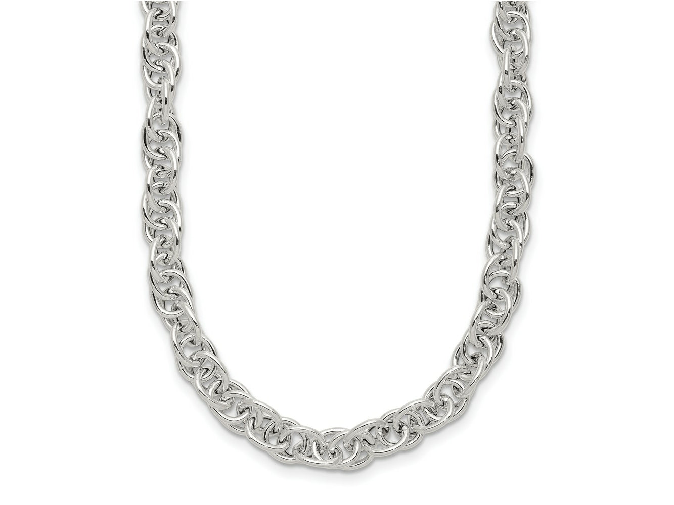 FJC Finejewelers 925 Sterling Silver Polished Fancy Link Necklace 18 Inches x 5 mm