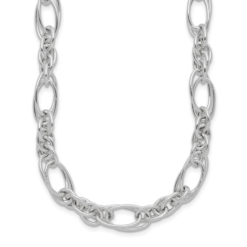 FJC Finejewelers 925 Sterling Silver Polished Fancy Link 18in Necklace 18 Inches x 7 mm