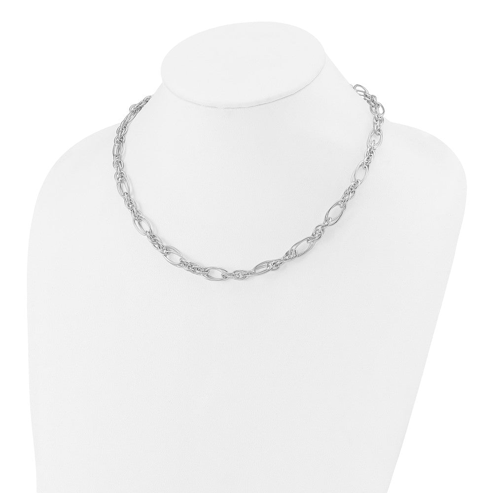 FJC Finejewelers 925 Sterling Silver Polished Fancy Link 18in Necklace 18 Inches x 7 mm