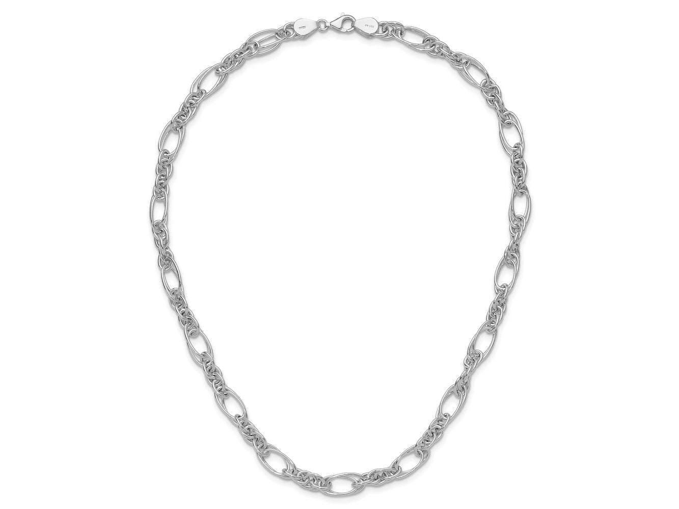 FJC Finejewelers 925 Sterling Silver Polished Fancy Link 18in Necklace 18 Inches x 7 mm
