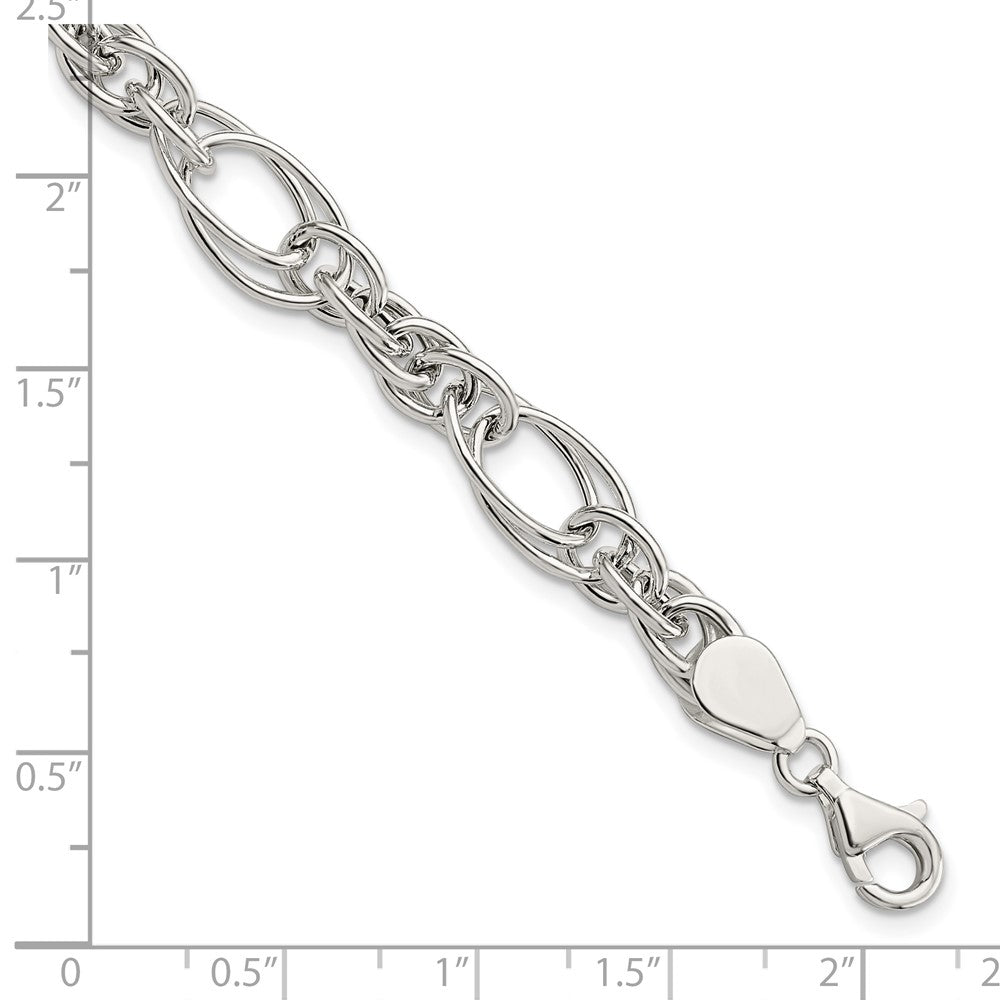 FJC Finejewelers 925 Sterling Silver Polished Fancy Link 7in Bracelet 7 Inches x 8.94 mm