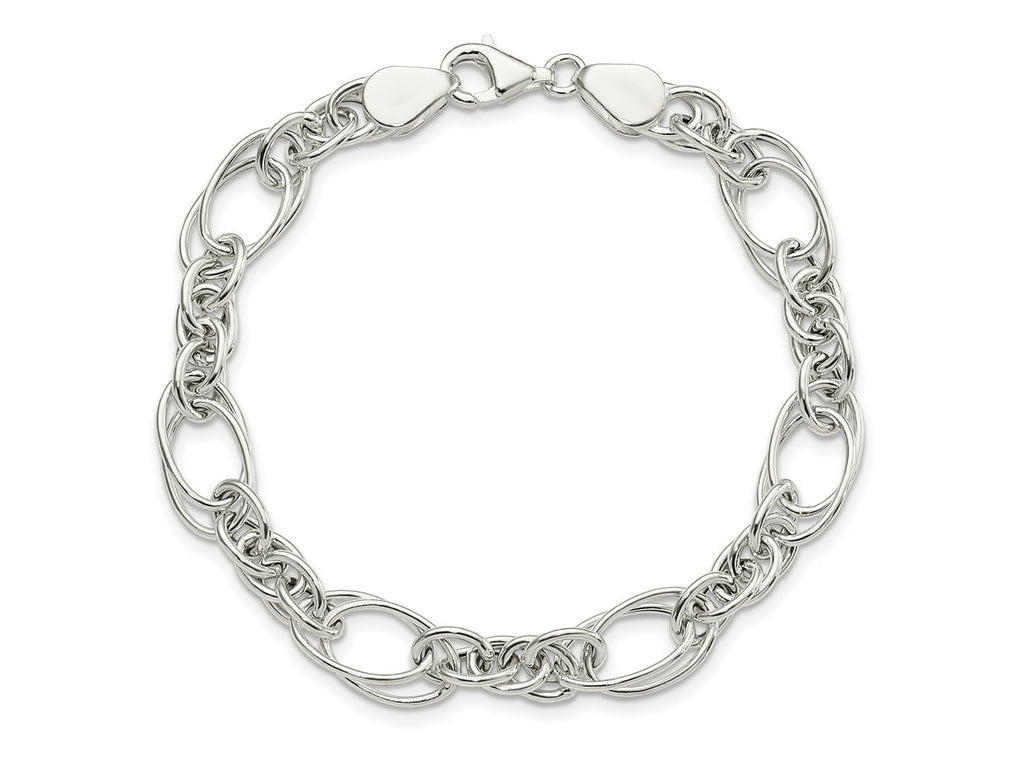 FJC Finejewelers 925 Sterling Silver Polished Fancy Link 7in Bracelet 7 Inches x 8.94 mm