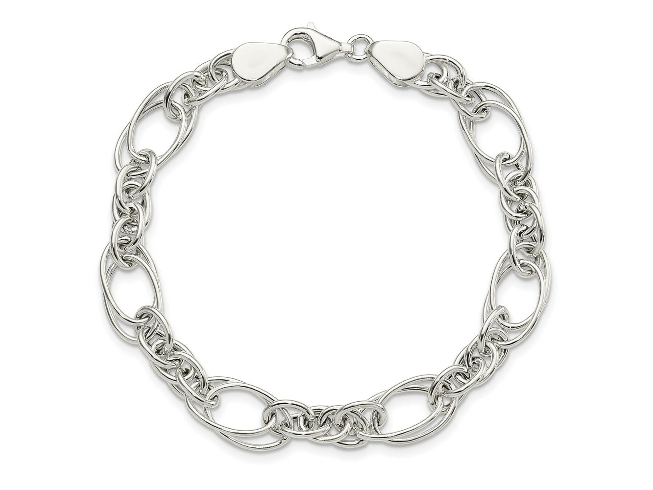 FJC Finejewelers 925 Sterling Silver Polished Fancy Link 7in Bracelet 7 Inches x 8.94 mm