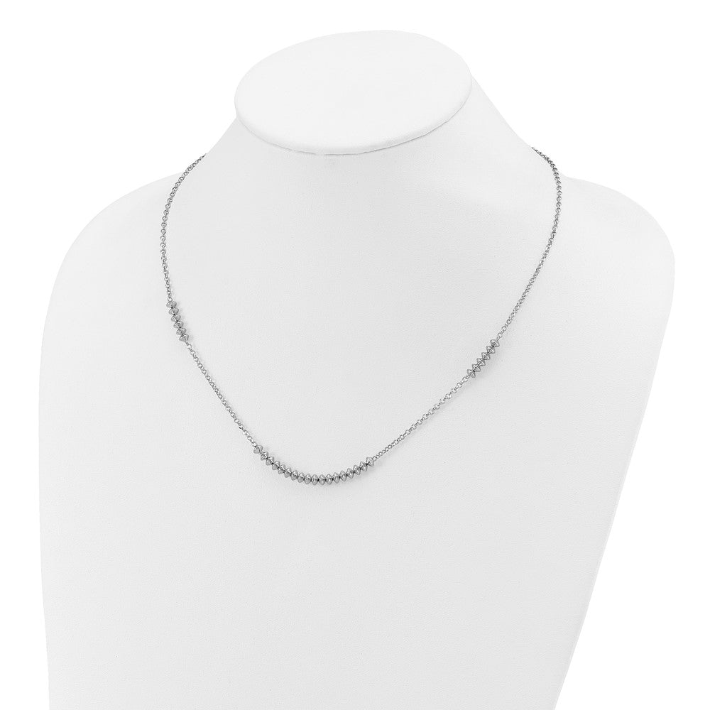 FJC Finejewelers 925 Sterling Silver  Polished Beaded with 2in ext. Necklace 18 Inches x 4 mm