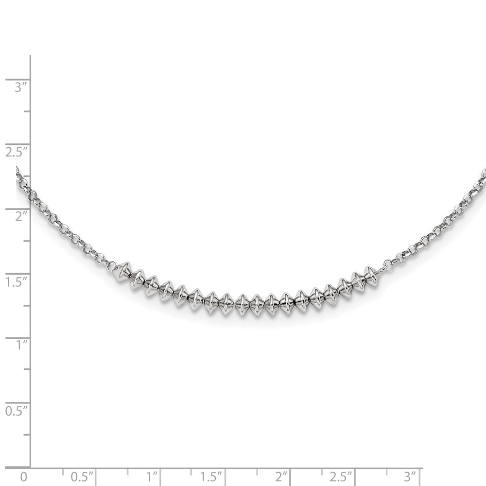 FJC Finejewelers 925 Sterling Silver  Polished Beaded with 2in ext. Necklace 18 Inches x 4 mm