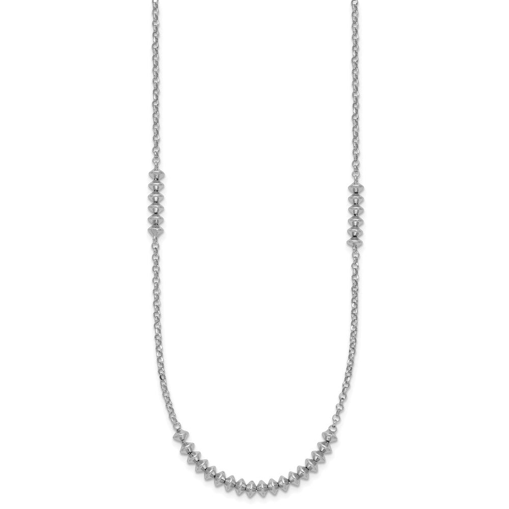 FJC Finejewelers 925 Sterling Silver  Polished Beaded with 2in ext. Necklace 18 Inches x 4 mm