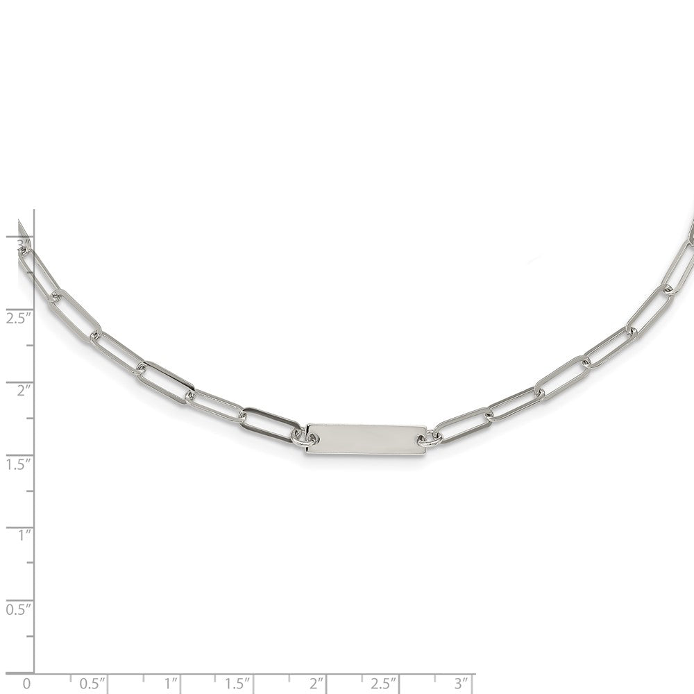 FJC Finejewelers 925 Sterling Silver Fancy  Polished Bar with 2in ext. Necklace 19 Inches x 4 mm
