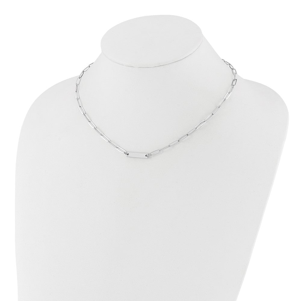 FJC Finejewelers 925 Sterling Silver Fancy  Polished Bar with 2in ext. Necklace 19 Inches x 4 mm