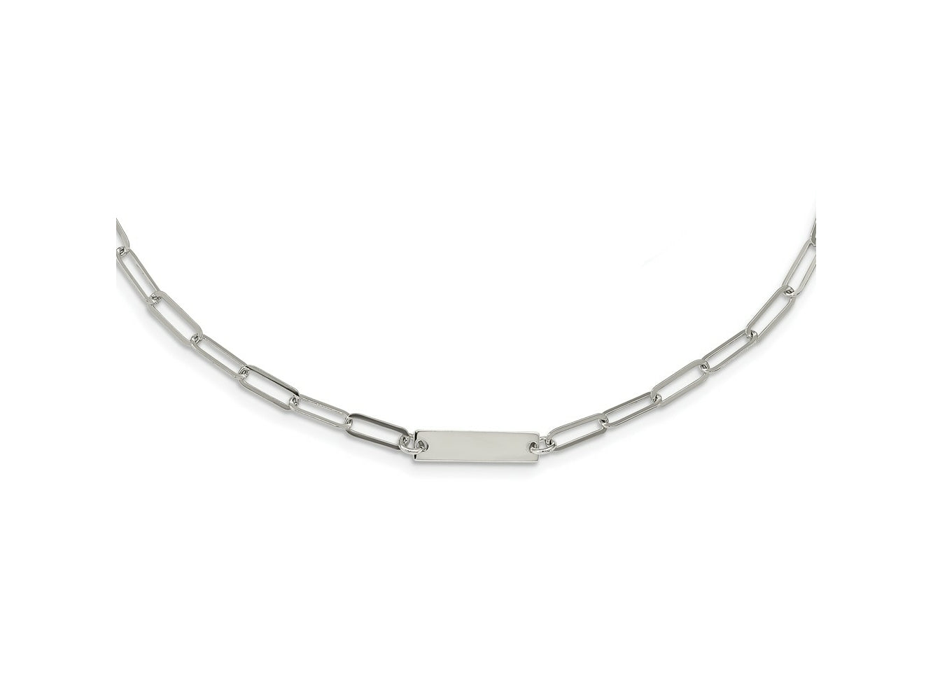 FJC Finejewelers 925 Sterling Silver Fancy  Polished Bar with 2in ext. Necklace 19 Inches x 4 mm