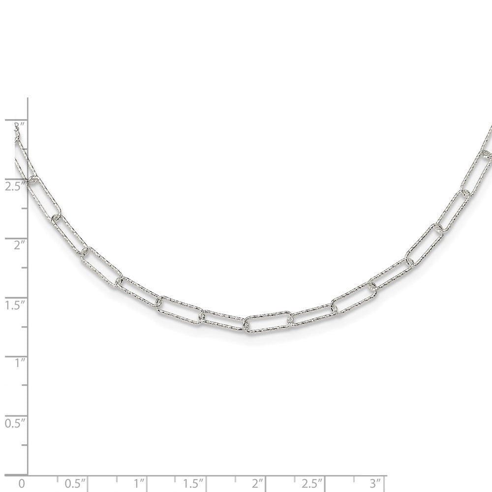 FJC Finejewelers 925 Sterling Silver Bright Cut Fancy Open Link with 1.5 in ext. Necklace 18 Inches x 3 mm