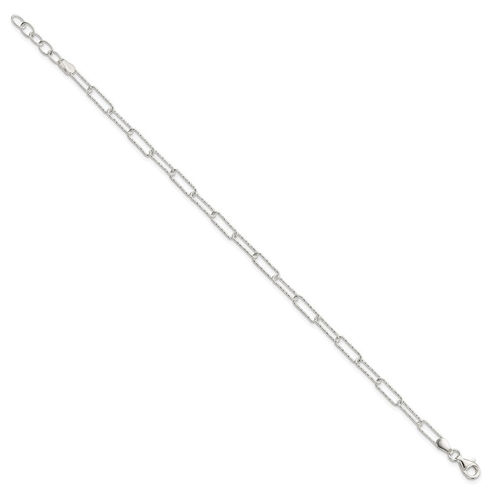 FJC Finejewelers 925 Sterling Silver  Bright Cut Fancy Link with .75 in Ext Bracelet 7.25 Inches x 3.33 mm