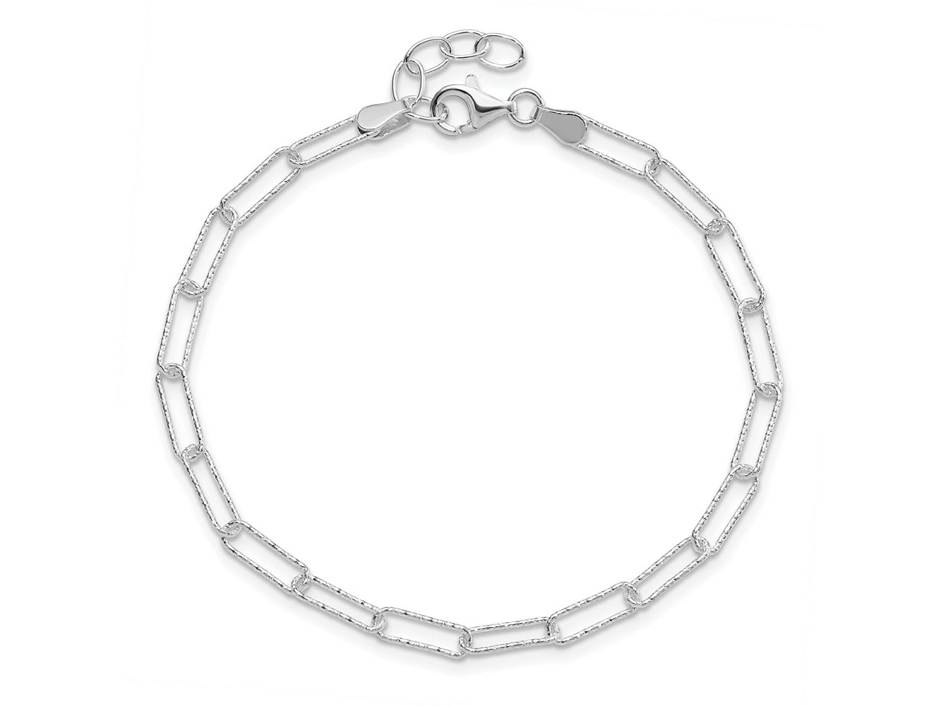 FJC Finejewelers 925 Sterling Silver  Bright Cut Fancy Link with .75 in Ext Bracelet 7.25 Inches x 3.33 mm