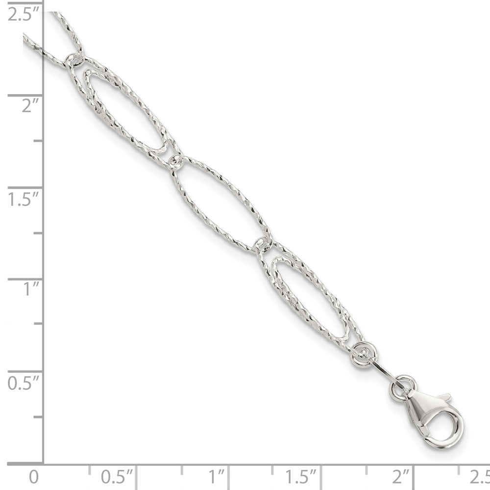 FJC Finejewelers 925 Sterling Silver  Polished Bright Cut Fancy Link Bracelet 7.5 Inches x 5.99 mm