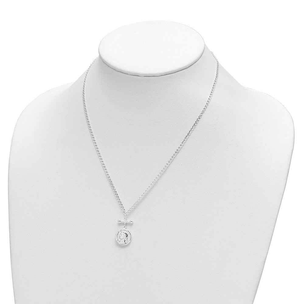 FJC Finejewelers 925 Sterling Silver Fancy Replica Roman Coin Necklace 18 Inches x 14 mm