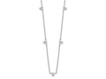 FJC Finejewelers 925 Sterling Silver Fancy  Polished CZ 5 Stations Necklace 18 Inches x 4 mm