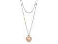 FJC Finejewelers 925 Sterling Silver and Rose-tone Beaded Heart Adjustable Necklace 17 Inches x 11 mm
