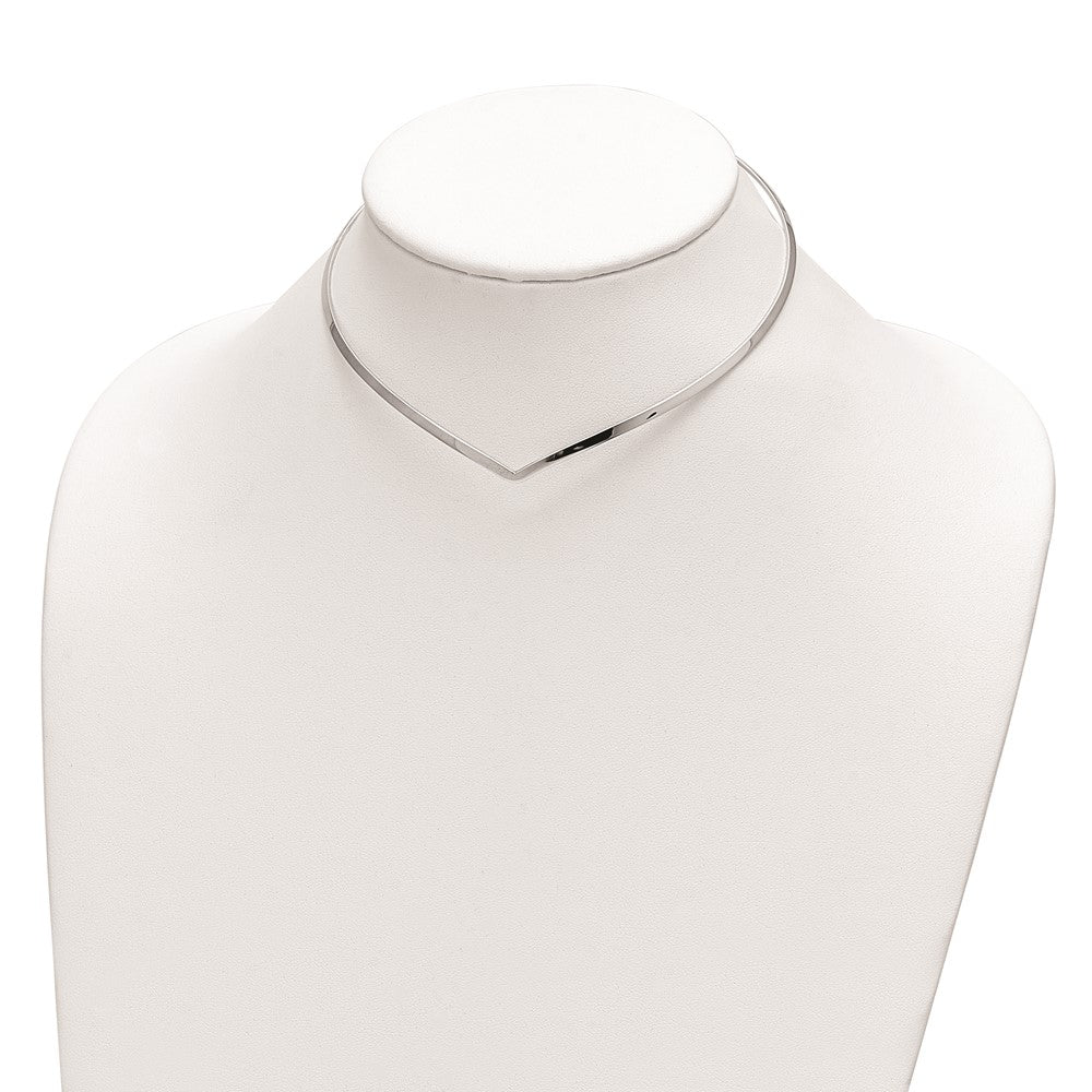FJC Finejewelers 925 Sterling Silver Collar Polished V Cuff Necklace 13 Inches x 3 mm