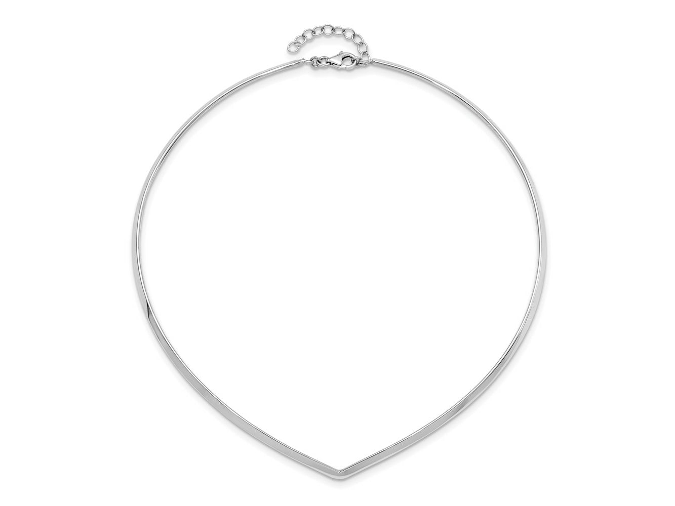 FJC Finejewelers 925 Sterling Silver Collar Polished V Cuff Necklace 13 Inches x 3 mm