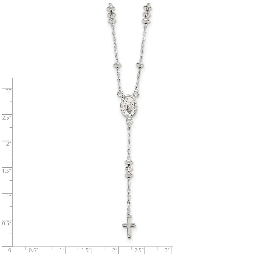 FJC Finejewelers 925 Sterling Silver Mary and Cross Y-drop 1.75in ext. Necklace 19 Inches x 10 mm