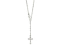 FJC Finejewelers 925 Sterling Silver Rhodium Plated Polished with Clasp Rosary 21 Inches x 16 mm