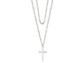 FJC Finejewelers 925 Sterling Silver Fancy Cross Double Strand Necklace 16 Inches x 9 mm