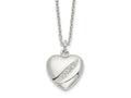 FJC Finejewelers 925 Sterling Silver CZ 16in with 2in ext Heart Necklace 16 Inches x 11 mm