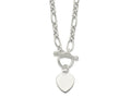 FJC Finejewelers 925 Sterling Silver Polished Heart Charm Fancy Link Necklace 18 Inches x 12 mm