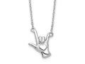 FJC Finejewelers 925 Sterling Silver Cable  I Love You Hand Signal Necklace 18 Inches x 12 mm