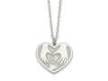 FJC Finejewelers 925 Sterling Silver CZ Hands in Heart Necklace 16 Inches x 16 mm