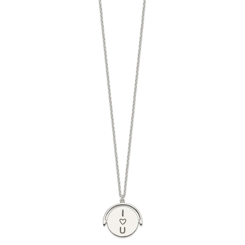 FJC Finejewelers 925 Sterling Silver Cable I Love You Forever Necklace 16 Inches x 21 mm