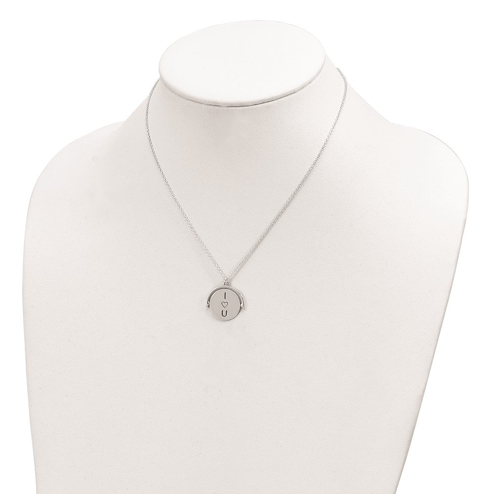 FJC Finejewelers 925 Sterling Silver Cable I Love You Forever Necklace 16 Inches x 21 mm